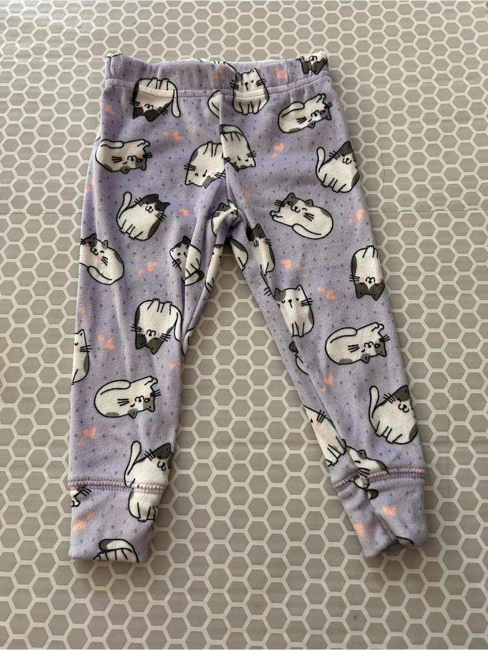 NWT Rene Rofe Lavender White Cat Print Long-Sleeve Pajama Set.       Size 12M